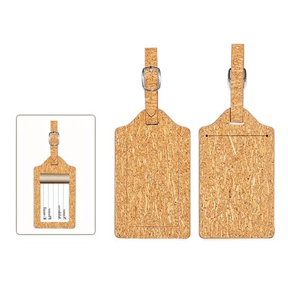 Durable Eco-Friendly Unique Unisex Natural Cork Luggage Tag