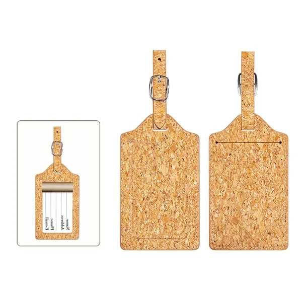 Durable Eco-Friendly Unique Unisex Natural Cork Luggage Tag