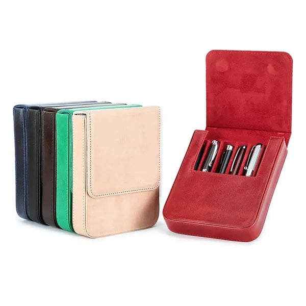 3/6 Slot Genuine Leather Large Capacity Pen Holder