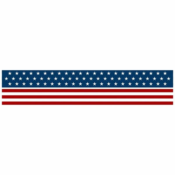 Patriotic Red and Blue Stripes Retro Table Runner