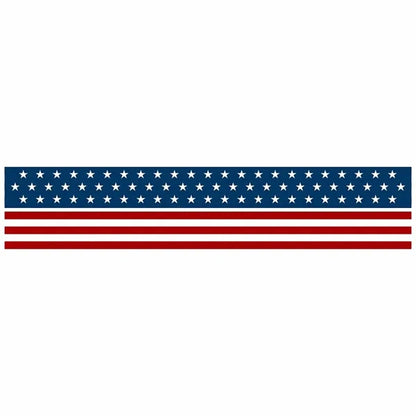 Patriotic Red and Blue Stripes Retro Table Runner