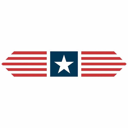 Patriotic Red and Blue Stripes Retro Table Runner