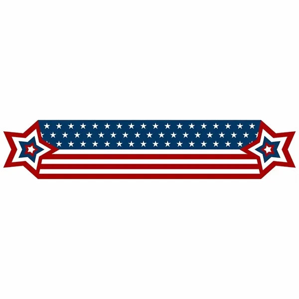 Patriotic Red and Blue Stripes Retro Table Runner