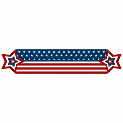 Patriotic Red and Blue Stripes Retro Table Runner
