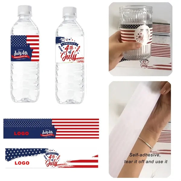 24 Pack Independence Day Bottle Stickers