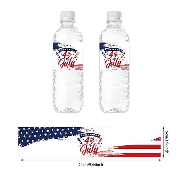 24 Pack Independence Day Bottle Stickers