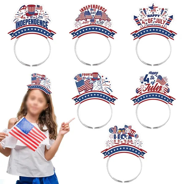6-Pcs 4th of July Decorative Patriotic Party Headbands