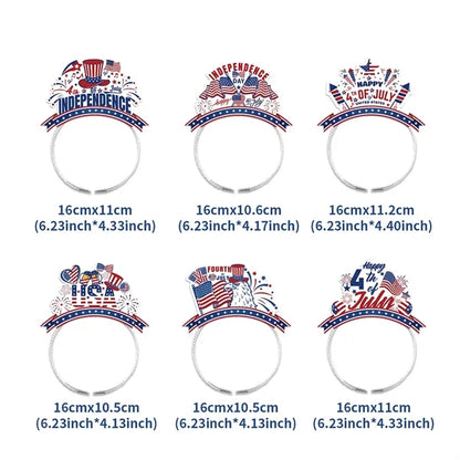 6-Pcs 4th of July Decorative Patriotic Party Headbands
