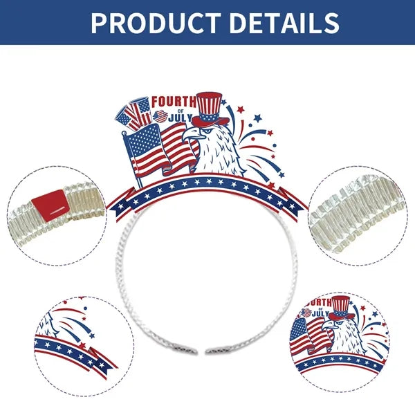 6-Pcs 4th of July Decorative Patriotic Party Headbands