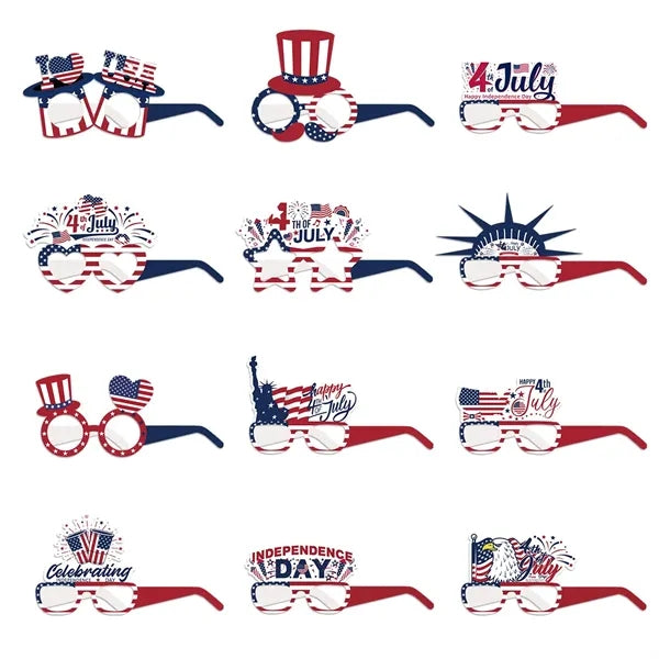 18-Pcs 4th of July Accessories Patriotic Party Eyeglasses