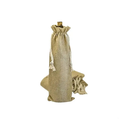 Burlap Wine Bag