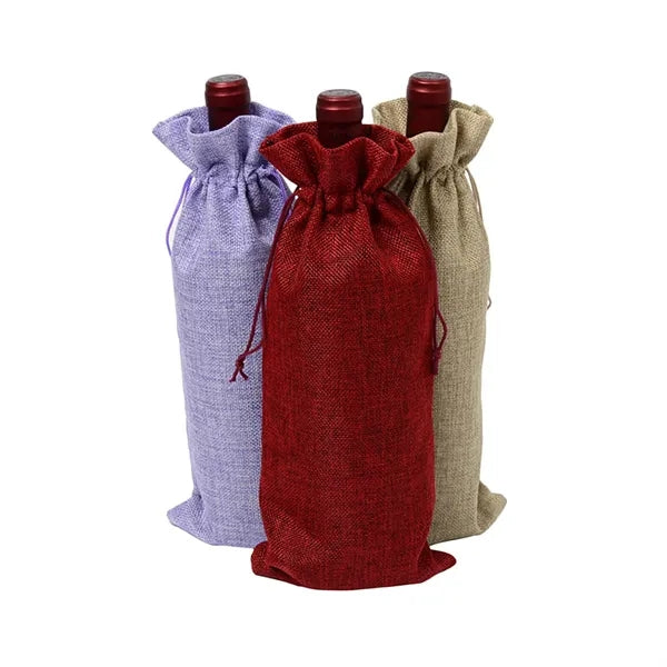 Burlap Wine Bag