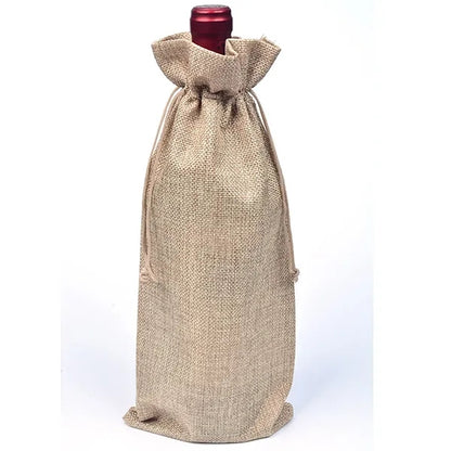 Burlap Wine Bag