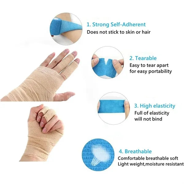 2" x 5 Yards Self Adhesive Elastic Bandage Wrap
