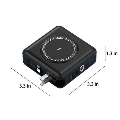 Magnetic Wireless Power Bank With Built-In Plug