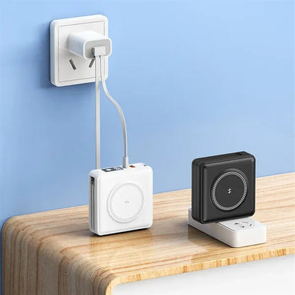 Magnetic Wireless Power Bank With Built-In Plug