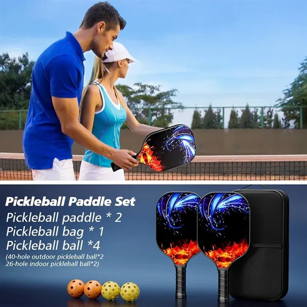 Carbon Fiber Pickleball Set For Kids w/ EVA Bag