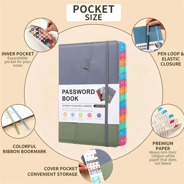 PU A5 Password Notebook