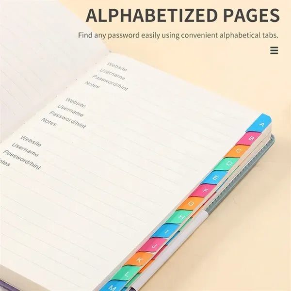 PU A5 Password Notebook