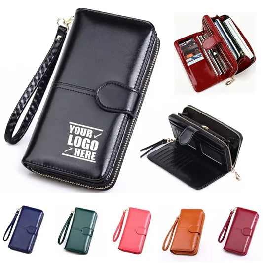 Long Trifold PU Leather Wallet