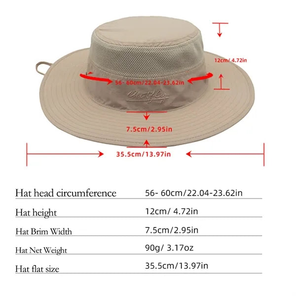 Full Color Wide Brim UV Protection Bucket Hat