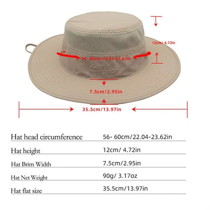 Full Color Wide Brim UV Protection Bucket Hat