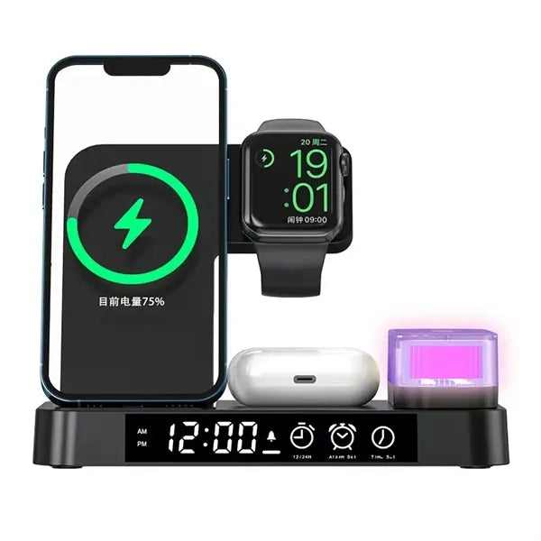Night Light Fast Wireless Charger Alarm Clock