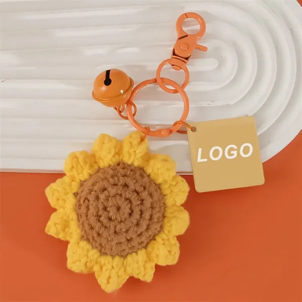 Cute Sunflower handmade Crochet Weave Keychain