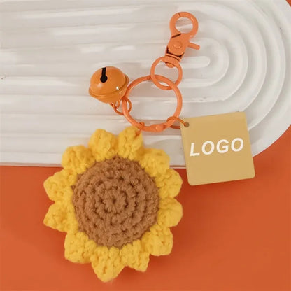 Cute Sunflower handmade Crochet Weave Keychain