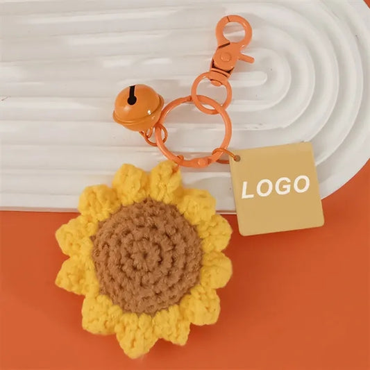 Cute Sunflower handmade Crochet Weave Keychain