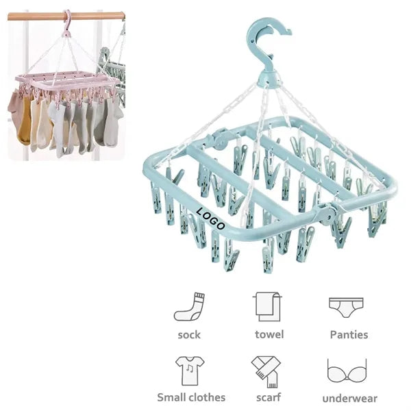 Laundry Hangers with 32 Clips