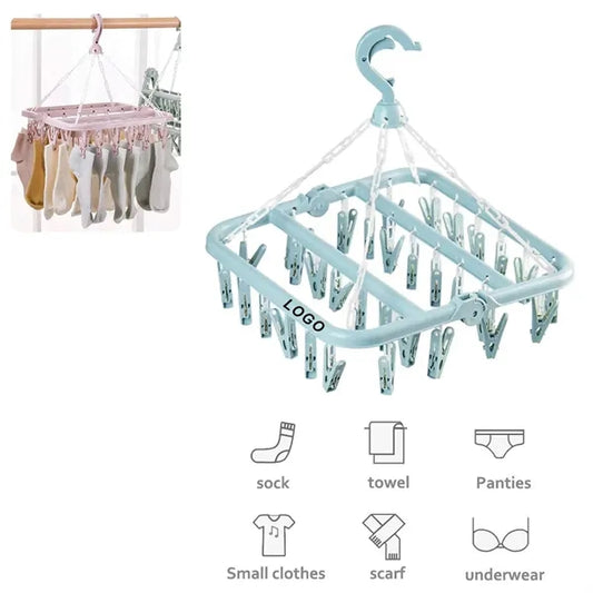 Laundry Hangers with 32 Clips