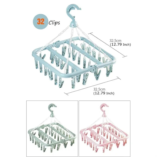 Laundry Hangers with 32 Clips