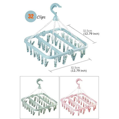 Laundry Hangers with 32 Clips