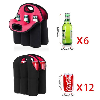 Neoprene Wine Carrier Tote Bag with 6 pockets