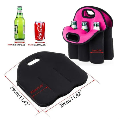 Neoprene Wine Carrier Tote Bag with 6 pockets
