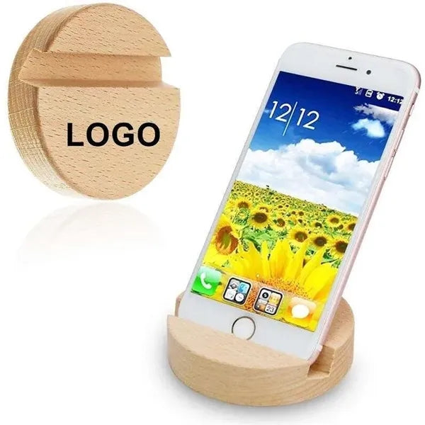 Round Wood Mobile Phone Holder
