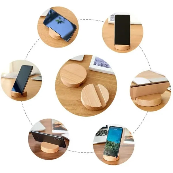Round Wood Mobile Phone Holder