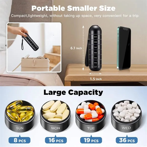 Metal Moisture Proof Weekly Pill Organizer