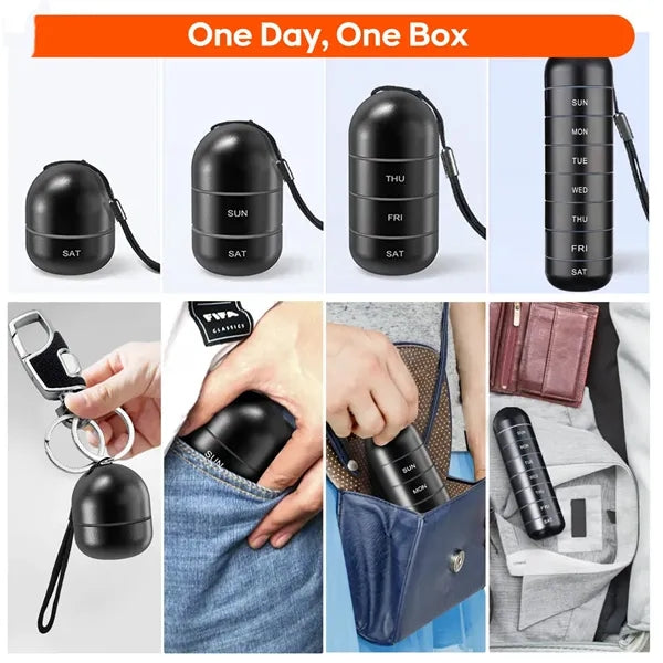 Metal Moisture Proof Weekly Pill Organizer
