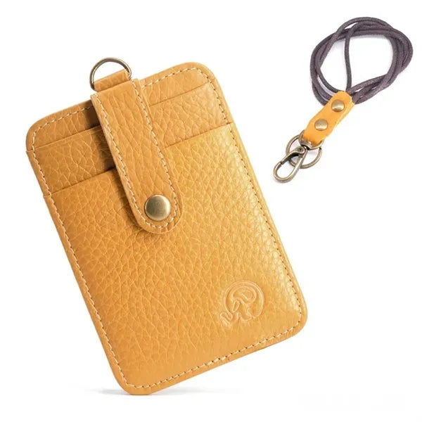 Leather Card Holder With Lanyard