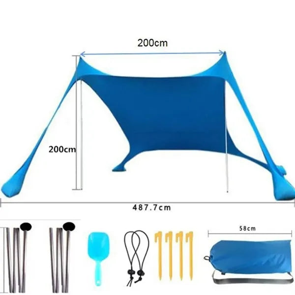 Portable Beach Tent Sun Shelter with Sandbag