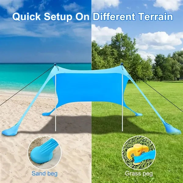 Portable Beach Tent Sun Shelter with Sandbag