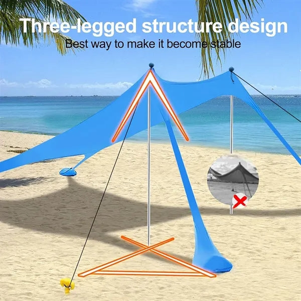 Portable Beach Tent Sun Shelter with Sandbag