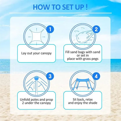 Portable Beach Tent Sun Shelter with Sandbag
