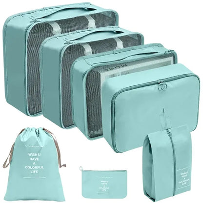 7 Set Packing Cubes Travel Luggage Organizer