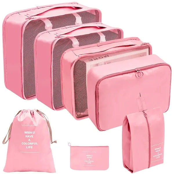 7 Set Packing Cubes Travel Luggage Organizer