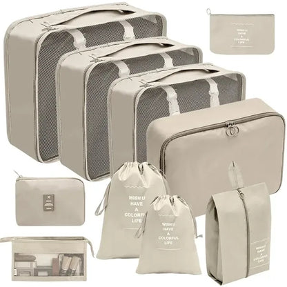 10 Piece Foldable Waterproof Packing Cubes