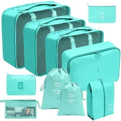 10 Piece Foldable Waterproof Packing Cubes