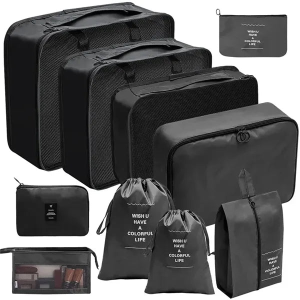 10 Piece Foldable Waterproof Packing Cubes